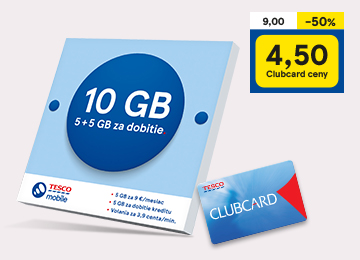 10 GB dát teraz s Clubcard iba za 4,50 €